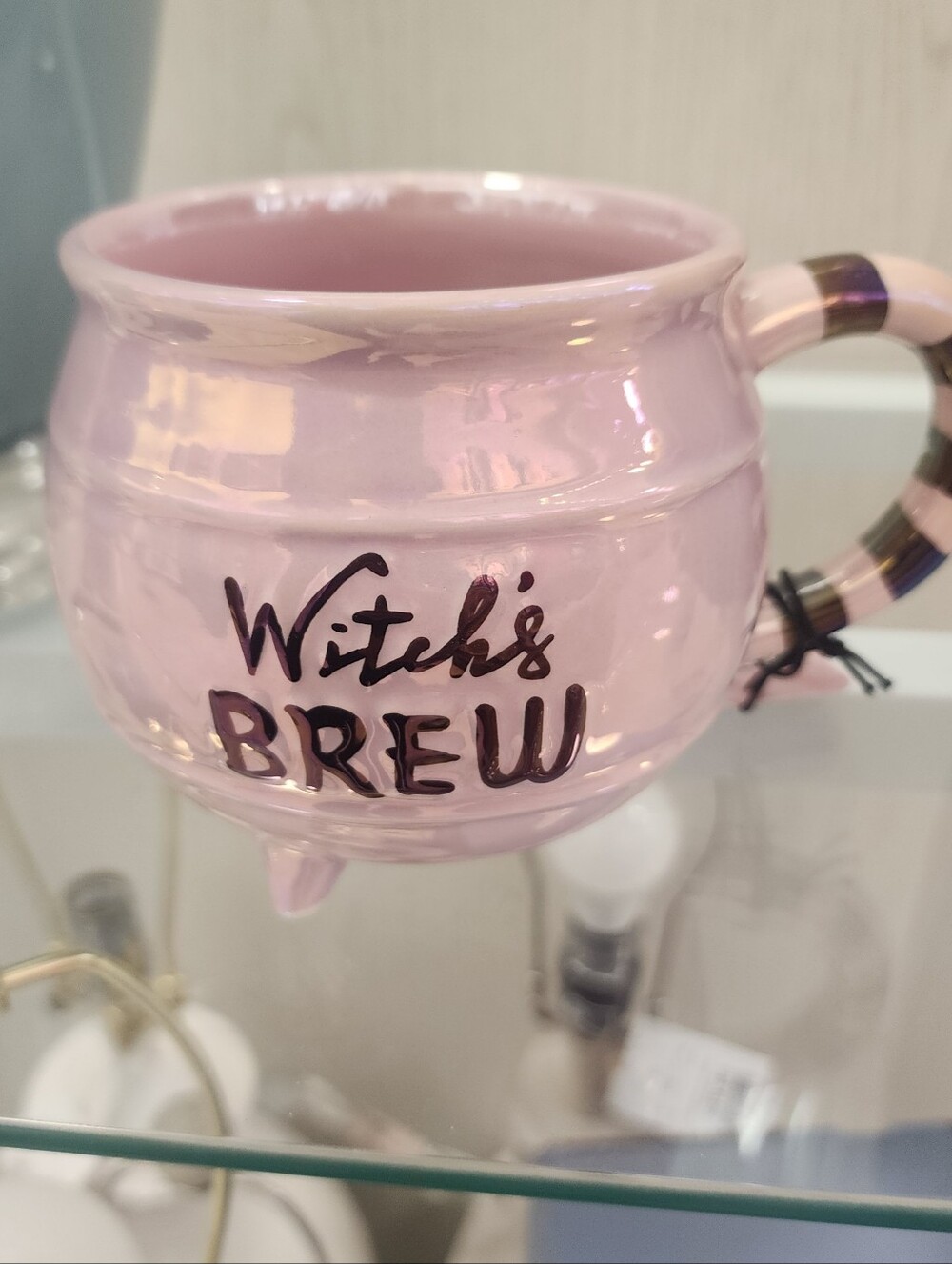 Witch's Brew Pink Ceramic Cauldron Mug -